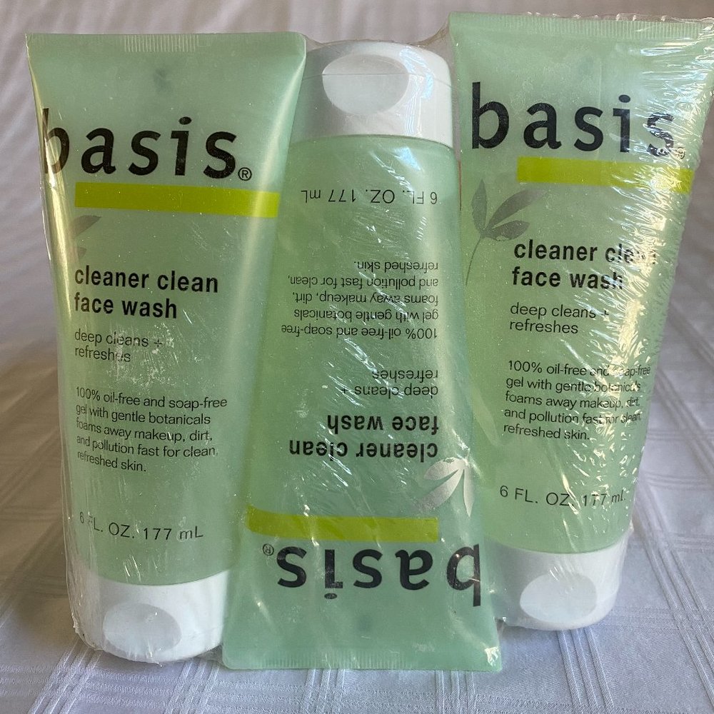 Basis Cleaner Clean Face Wash Set 3 NEW